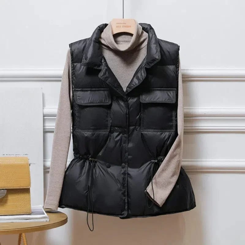 Vesporia black / M 2022 New Ultra Light Down Vest Women Short Vest Windproof Lightweight Warm Waistcoat Female White Duck Down Down Coat Sleeveless