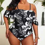 Vesporia Na plażę > Stroje jednoczęściowe Wzór 2 / XL Kwieciste Plus Size Bikini Z Falbanką