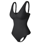 Vesporia black / XXL Shapewear Bodysuit Thong Shaper for Women Waist Trainer Body Shaper Deep V Neck Slimming Underwear Built-in Bra Camisoles Tops