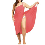 Vesporia a / 5XL Summer Beach Sexy Women Solid Color Wrap Dress Sun Protection Bikini Cover Up Sarongs Female Bathing Suit Swimwears