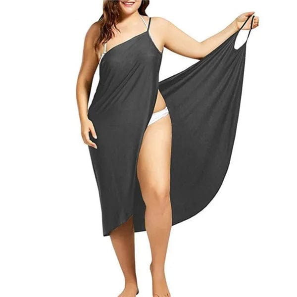 Vesporia e / 5XL Summer Beach Sexy Women Solid Color Wrap Dress Sun Protection Bikini Cover Up Sarongs Female Bathing Suit Swimwears