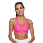 Vesporia Women Padded Wireless V Neck Cross Back Bra Quick Dry Sports Gym Crop Top Women's Intimates топик женский 2020