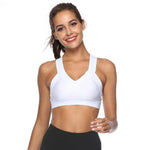 Vesporia WHITE / XL Women Padded Wireless V Neck Cross Back Bra Quick Dry Sports Gym Crop Top Women's Intimates топик женский 2020