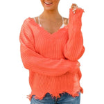 vesporia Asian Size M / China / Pomarańczowy Sweter Z Surowym Wykończeniem