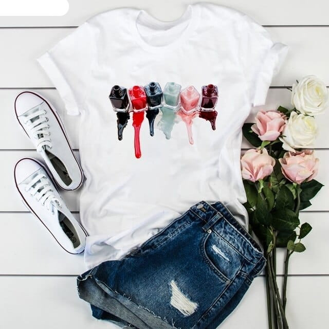 vesporia Biały 10 / XL T-shirt Z Nadrukiem