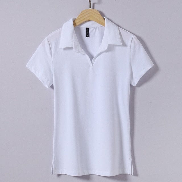vesporia Biały / L T-shirt Z Kołnierzem