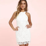 vesporia Biały / S Koronkowa Sukienka Mini