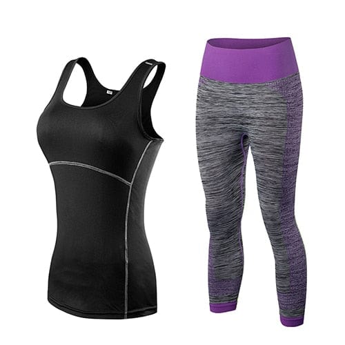vesporia czarny purpurowy / S Zestaw Sportowy Z Dłuższymi Spodniami