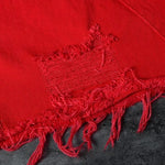 Czerwona Mini Spódniczka Z Przetarciami - Vesporia