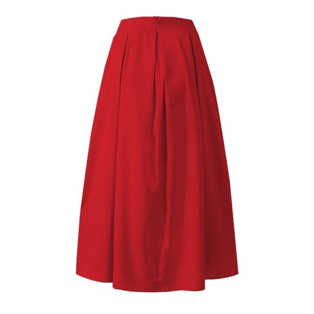 vesporia Czerwony / M Spódnica Z Szerokimi Zakładkami