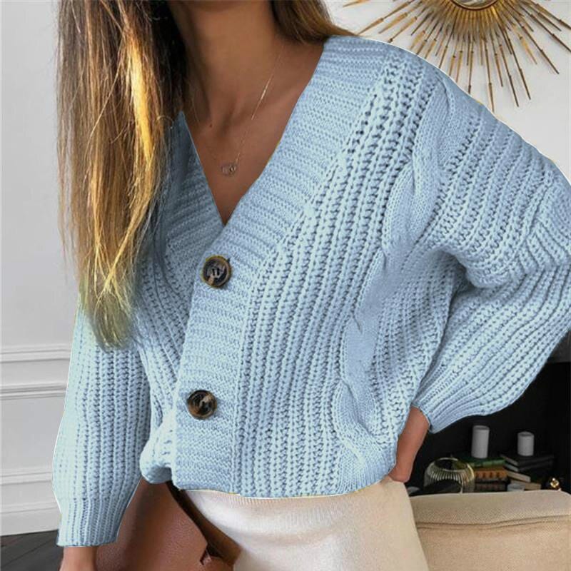 Vesporia Niebieski / Uniwersalny Krótki Zapinany Sweter