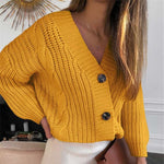 Vesporia Żółty / Uniwersalny Krótki Zapinany Sweter