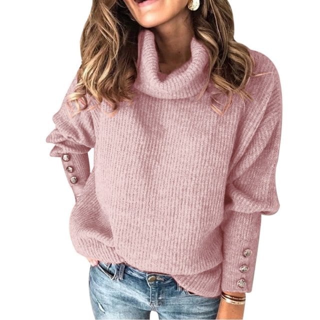 Vesporia Różowy / S Sweter Z Dekoracyjnymi Mankietami