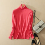 vesporia L / Jasnoczerwony Minimalistyczny Sweter Z Golfem
