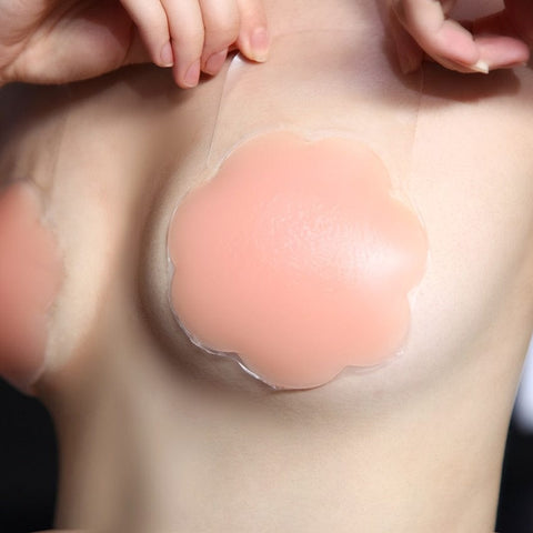 NATIA Silicone Reusable Breast Lift Nipple Cover Pasties for Women, Nude,  Large