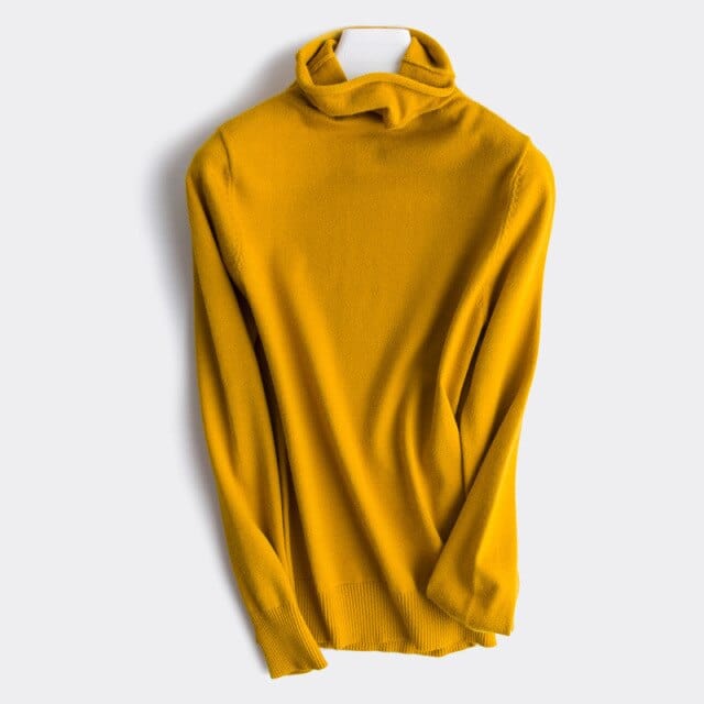 vesporia Uniwersalny / Żółty Minimalistyczny Gładki Sweter