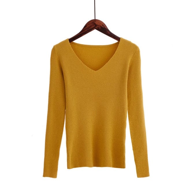 vesporia Uniwersalny / Żółty Prążkowany Sweter