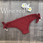 vesporia Wine Red / L Ręcznie Szydełkowany Wiązany Dół Bikini