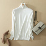 vesporia XXXL / Biały Minimalistyczny Sweter Z Golfem