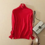 vesporia XXXL / Czerwony Minimalistyczny Sweter Z Golfem