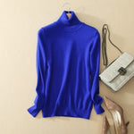 vesporia XXXL / Niebieski Minimalistyczny Sweter Z Golfem