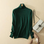 vesporia XXXL / Zielony Minimalistyczny Sweter Z Golfem