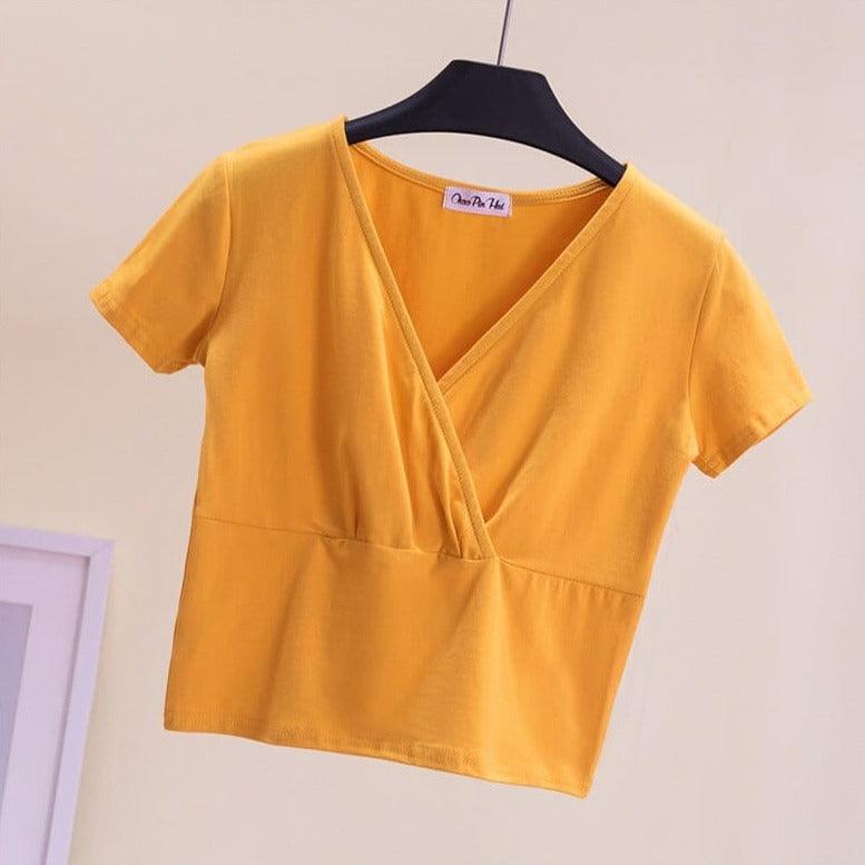 vesporia Żółty / Uniwersalny Kopertowy T-shirt